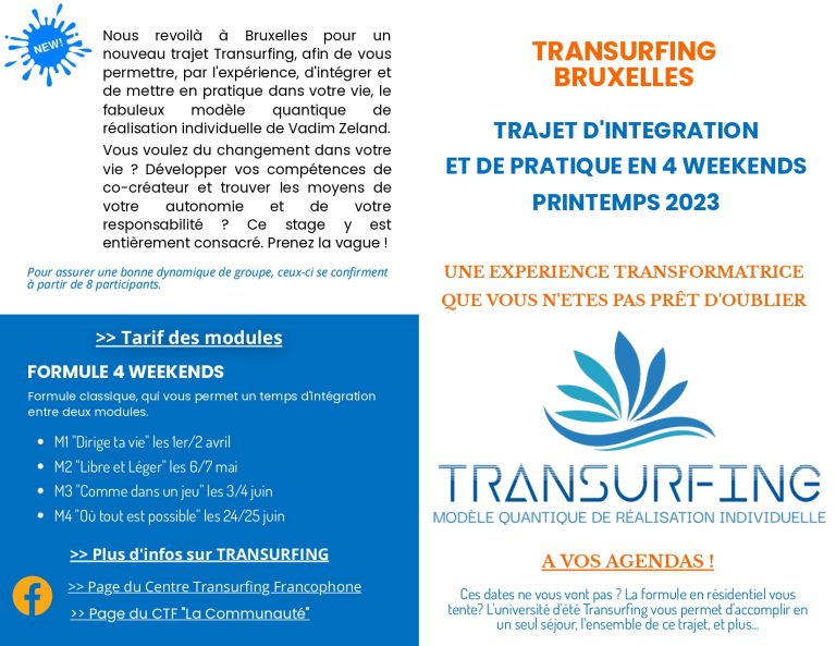 Lire la suite à propos de l’article TRANSURFING – BRUXELLES – PRINTEMPS 2023 – TRAJET